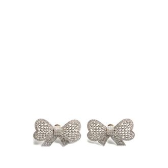 Valentino Garavani Earrings, female, Gray, Size: ONE SIZE Bow Motif Stud Earrings