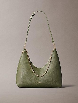 Calvin Klein Bolso Hobo Con Cadena De Bisuter&iacute;a De Guijarros