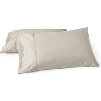 Coyuchi Lattice Organic Cotton Percale Pillowcases in Stone at Nordstrom, Size Standard