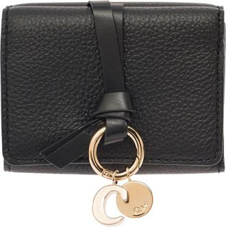 Chlo&eacute; Alphabet Tri-Fold Portemonnee - Dames - Portefeuilles - Zwart - ONE Size - Leer - Accessoires