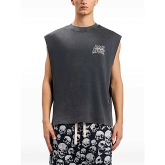 Palm Angels Sleeveless Tops, male, Black, Size: M Palm Leaf Distressed Tank