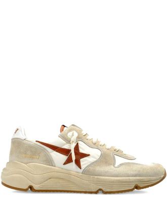 Golden Goose White Beige Lace Up Sneakers