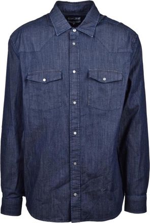 Dondup Denim Overhemd - Heren - Spijkeroverhemden - Blauw - XL - Denim - Overhemden