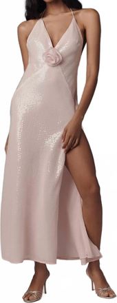 Bardot Aradia Sequin Halter Slip Dress In Pink