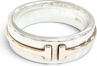Tiffany & Co. Gold Silver Gold (18K) Silver 925 Band Ring (Pre-Owned)