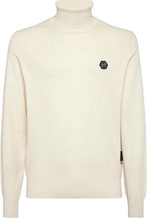Philipp Plein Truien & Vesten, Heren, Beige, XL, Wol, Turtle Neck Ls