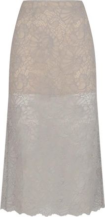 Rotate Flower Mesh Pencil Rok - Dames - Midirokken - Grijs - M - Polyester - Rokken