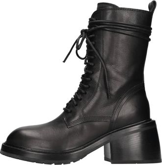 Ann Demeulemeester Schoenen, Dames, Zwart, 36 EU, Leer, Lederen enkellaarsjes