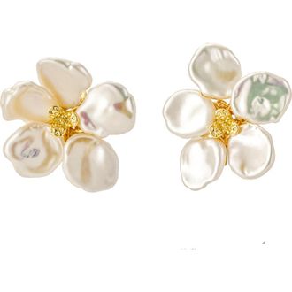 Untamed Petals Elodie Baroque Stud Earrings in Gold at Nordstrom