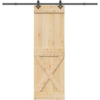 vidaXL Vidaxl - Puerta Corredera Con Herrajes Madera Maciza De Pino 70x210 Cm