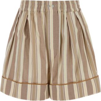 Saint Laurent Embroidered Cotton Shorts