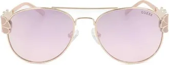 Guess Burgundy Mirror Pilot Ladies Sunglasses GF4025 28U 53