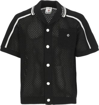 Casablanca Short Sleeve Shirts, male, Black, Size: M Mesh Shirt