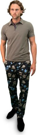 Lords of Harlech Jack Flat Front Chino Pant In Augustus Floral in Augustus Floral Black at Nordstrom, Size 32 X 34