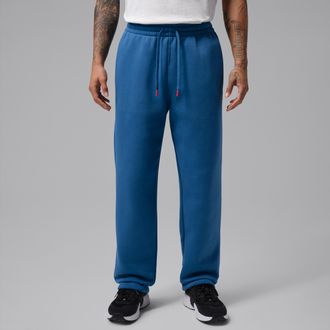 Nike Jordan Mens Jordan Brooklyn Statement Fleece Open-Hem Pants in Blue | IM9203-485