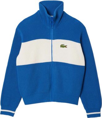 Lacoste Dames/Dames Rits Katoenen Kleurblok Vest (Blauw)