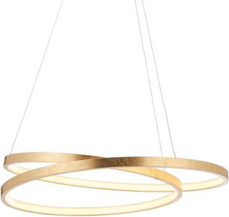 Loops LED Ceiling Pendant Light 33W Warm White Gold Leaf Infinity Feature Strip Lamp