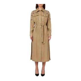 Liu Jo Shirt Dresses, female, Beige, Size: XS Shirt Dress
