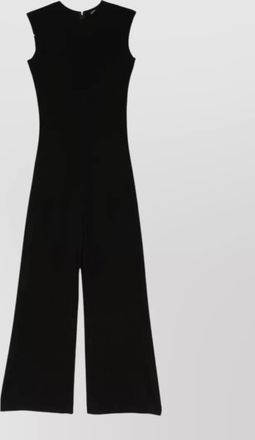 Norma Kamali sleeveless jumpsuit crew neckline wide leg