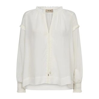 Mos Mosh Blouses, female, Beige, S, Boho-inspired Embroidered Blouse Ecru