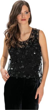P.A.R.O.S.H. Sleeveless Tops - Dames - Tops zonder mouwen - Zwart - M - Tops