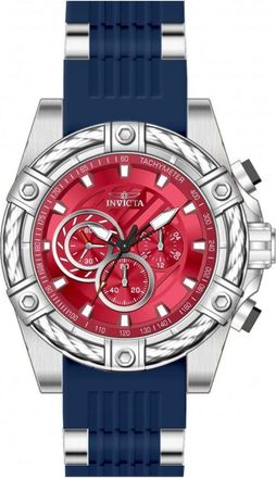 Invicta Bolt 49812 Heren Horloge - Quartz Uurwerk - Roestvrij Staal met rode Wijzerplaat - 52mm