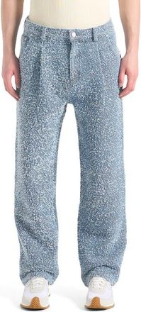 Mani&egrave;re De Voir Arnault Boucle Pleated Jeans in Blue at Nordstrom, Size 30