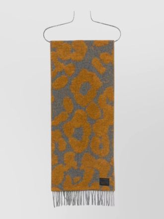 Paul Smith leopard-print fringed scarf