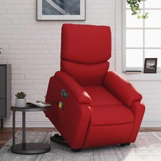 vidaXL Vidaxl - Sill&oacute;n De Masaje Elevable El&eacute;ctrico Cuero Artificial Rojo