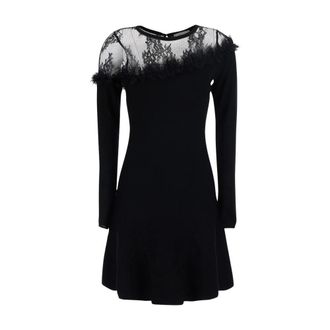 Blumarine Dames, Jurken, Zwart, Maat: S Wol