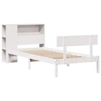 Berkfield Home Decorative Bookcase Bed Frame White 75x190 cm Small Single Solid