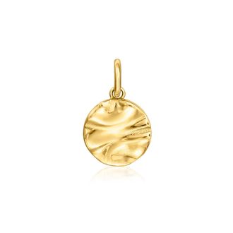 RS Pure by Ross-Simons Italian 14kt Yellow Gold Wavy Disc Charm