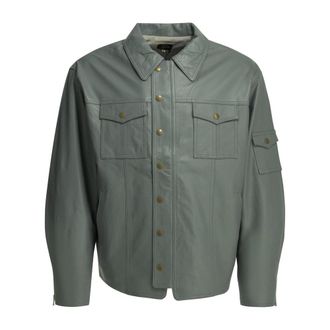 Needles Southern Leather Jacket - Heren - Jassen - Groen - Maat: XL Leer