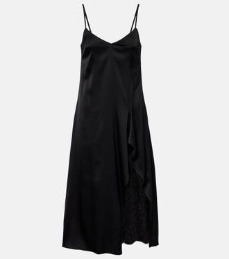 Acne Studios Lace-trimmed satin slip dress