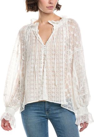 Alice & Olivia Alice + Olivia Norah Eyelet Peasant Blouse