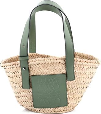 Loewe Basket Raffia Small tote bag - Groen