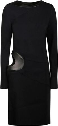 Tom Ford Zwarte leren jurk met cut-outs - Dames - Korte kleedjes - Zwart - S - Leer - Kleedjes