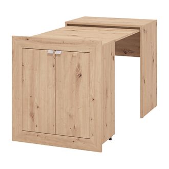 Dmora Escritorio Keylon, 2 Estantes, 2 Puertas, Armario Multiusos Plegable, 72x47x79h Cm Marr&oacute;n Roble Nudos