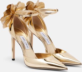 Jimmy Choo London Marja 100 metallic leather pumps