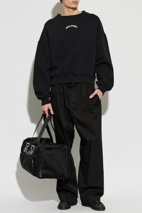 Palm Angels Sweatshirt With Printed Logo, Mens, Black