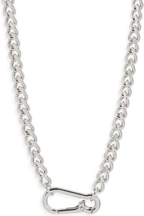 Nordstrom Carabiner Curb Chain Necklace in Silver at Nordstrom