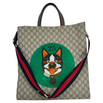 Gucci Gucci Bosco Patch GG Supreme Tote Bag in beige gecoat canvas