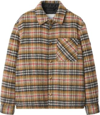 Burberry Beige Check wool overshirt