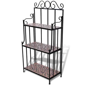 vidaXL Plant Stand Display Terracotta Color Mosaic Pattern, 41131