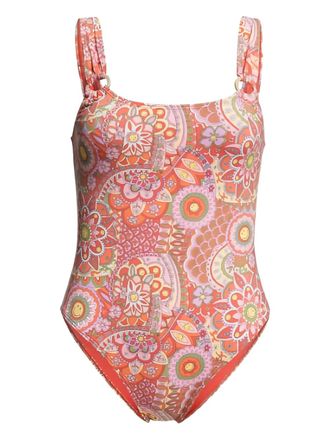 Billabong paisley-print swimsuit - women - Polyester/Polyester/Elastane/Elastane - S - Orange