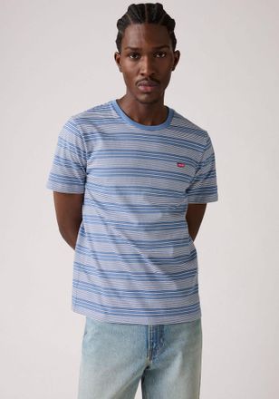 Levi's T-Shirt LEVIS, Herren, Gr. XL, cuff stripe quiet ha, Jersey, Obermaterial: 100% Baumwolle, regular fit taillenbedeckt, Rundhals, gerader Abschluss, Sh