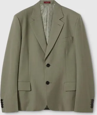 Gucci Single-breasted Dry Wool Jacket, Green, Ready-to-wear