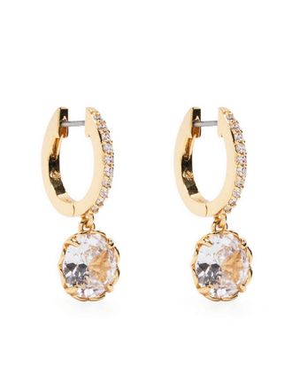 Kate Spade New York crystal-embellished hoop earrings - women - glass/Metal - One Size - Gold