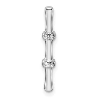 Diamond2Deal 14K White Gold Lab Grown Diamond Chain Slide Pendant (0.042ct, VS, G-H)
