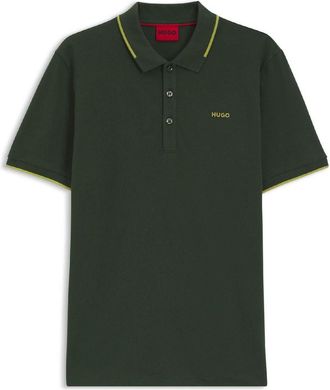 HUGO BOSS Hugo Mens Printed Logo Polo Shirt in Green - Size X-Large